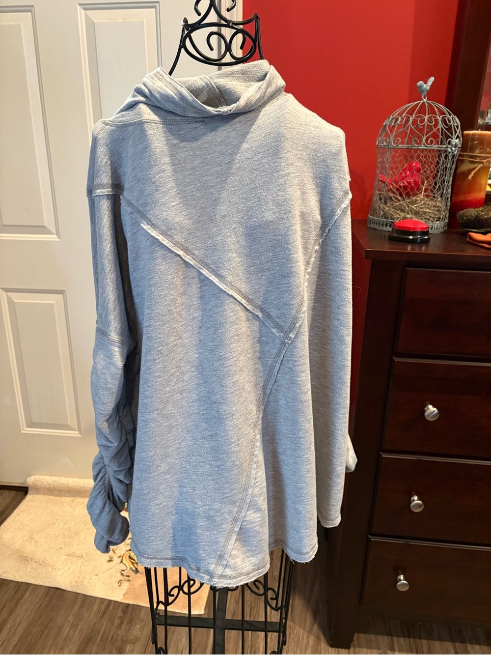 Free People Oversized Cozy Light Gray Women's Sweater